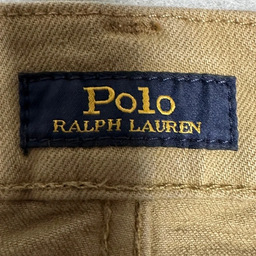Polo Ralph Lauren Jeans Mens 36X32 Tan Khaki Hampton Relaxed Straight Stretch